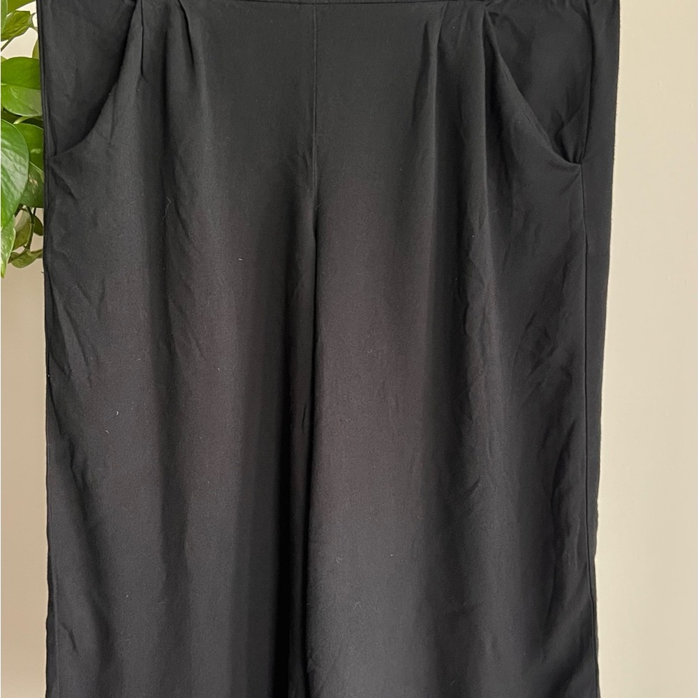TALULAH Classic Black Wide Leg Cropped Gauchos